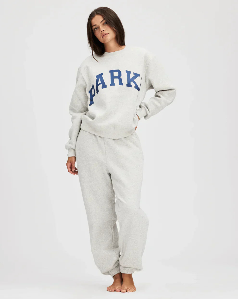 Parke | Varsity Oversized Sweatshirt Grey with Navy Letters