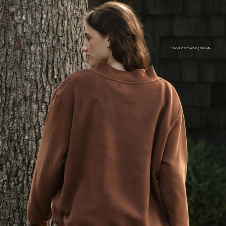 Parke | Varsity Mockneck Mocha with Cloud Letters