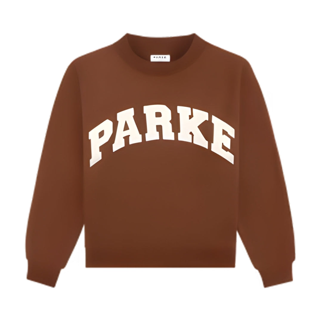 Parke | Varsity Mockneck Mocha with Cloud Letters