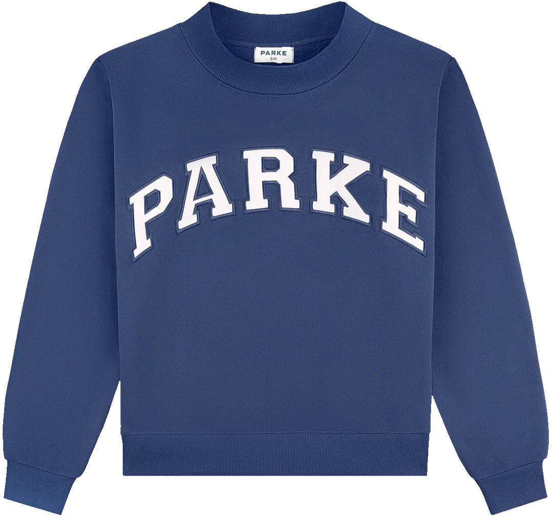 Parke | Varsity Mockneck Denim with White Letters