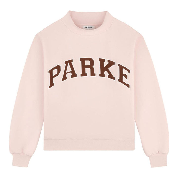 Parke | Varsity Mockneck Rose with Mocha Letters